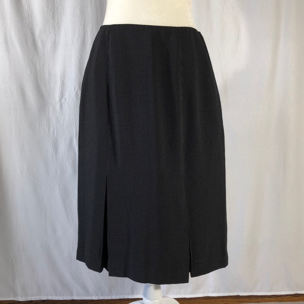 Evan-Picone Black/White Polka Dot Pleated Skirt